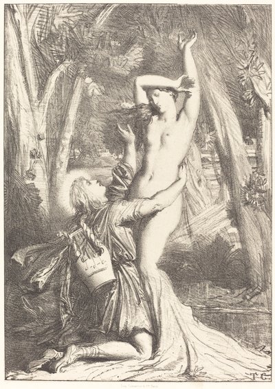 Apollo en Daphne door Théodore Chassériau