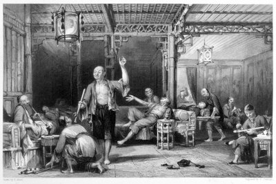 Chinese opiumrokers, 1843 door Thomas Allom