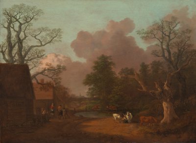 Landschap met melkmeid door Thomas Gainsborough RA