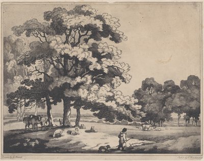 Een Parklandschap, 1783-1789 door Thomas Rowlandson