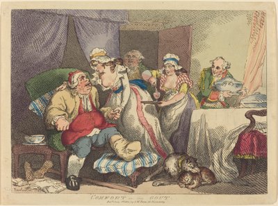 Troost bij jicht door Thomas Rowlandson