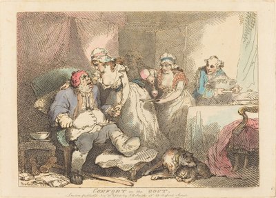 Troost bij jicht door Thomas Rowlandson