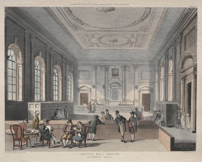 South Sea House, Dividend Hall door Thomas Rowlandson