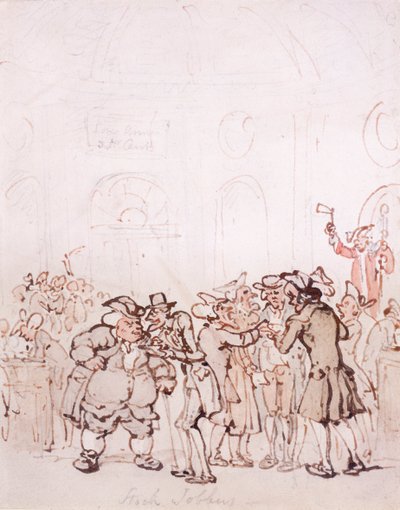 Aandelenhandelaren, laat 18e-begin 19e eeuw door Thomas Rowlandson