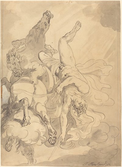 De val van Phaeton door Thomas Rowlandson