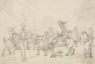 De Rijschool door Thomas Rowlandson