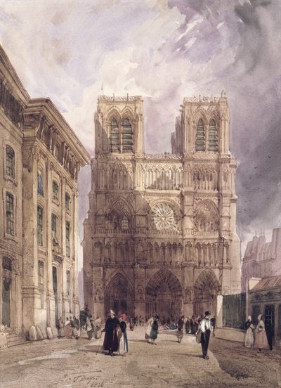 De kathedraal van Notre Dame, Parijs door Thomas Shotter Boys