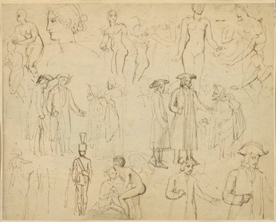 Roger de Coverley en de zigeuners [verso] door Thomas Stothard