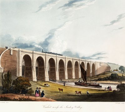 Viaduct over de Sankeyvallei, 1831 door Thomas Talbot Bury