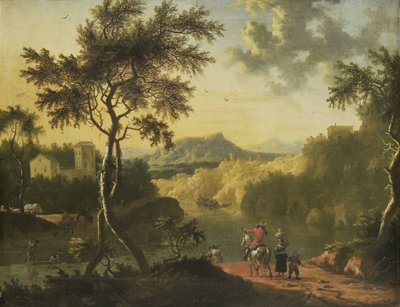 Italiaans landschap door Timotheus de Graef (attributed to)