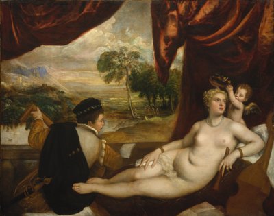 Venus en de Luitspeler door Tiziano Vecelli