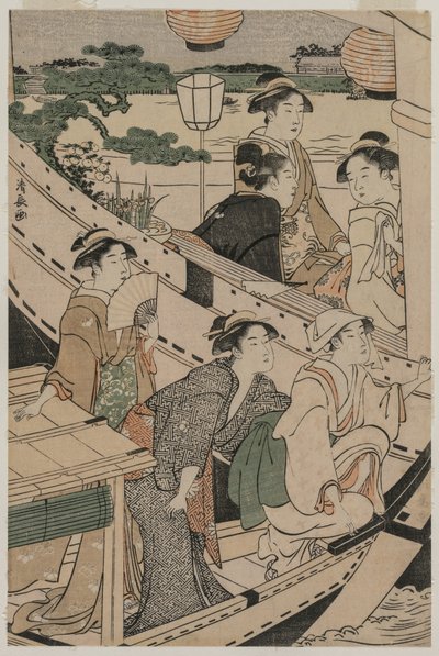 Boottocht op de Sumida-rivier door Torii Kiyonaga