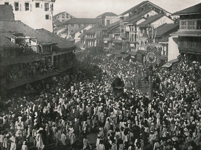 Een grote inheemse processie, Bombay, India, 1895 door Unbekannt