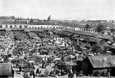 Een marktplein, Chili, 1895 door Unbekannt