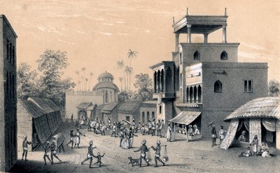 Chittapore weg, Calcutta, 1847 door Unbekannt