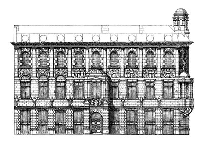 Elevatie van het Instituut van Gecharterde Accountants, 1895 door Unbekannt