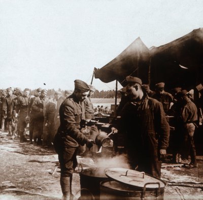 Veldkeuken in Amerikaans kamp, Melette, Frankrijk, ca. 1914-ca. 1918 door Unbekannt