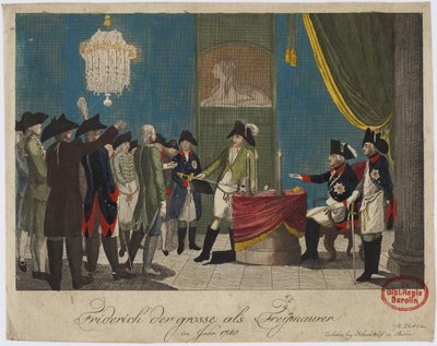 Frederik de Grote als Vrijmetselaar in 1740 door Unbekannt