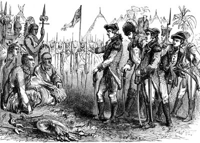 Generaal Burgoyne spreekt de Indianen toe, 1777 ca. 1880 door Unbekannt