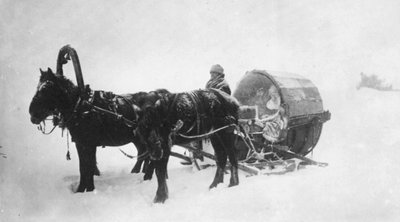 Paardenslee kibitka, Siberië, Rusland, 1890s door Unbekannt