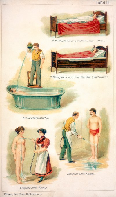 Hydrotherapie behandelingen, ca. 1902 door Unbekannt