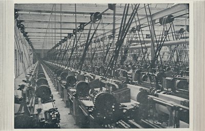 Interieur van katoenfabriek, 1910 door Unbekannt