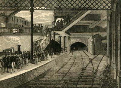 Kings Cross metrostation in 1868 door Unbekannt