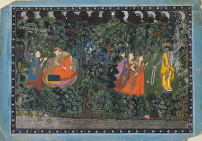 Krishna en Radha, ca. 1850 door Unbekannt