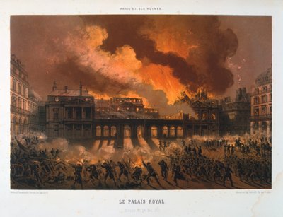 Le Palais Royal, Parijs Commune, 24 mei 1871 door Unbekannt