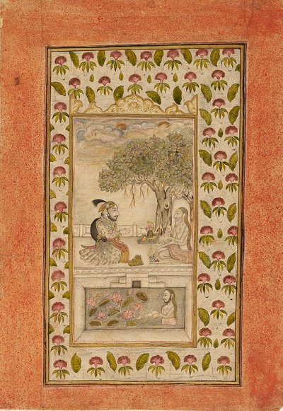 Maharana Sangram Singh II bezoekt een yogi, 1710-1715 door Unbekannt