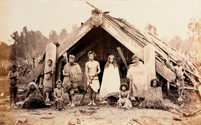 Maori-familie, Nieuw-Zeeland, ca. 1880s door Unbekannt