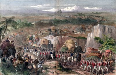 Mars van troepen in India, 1848 door Unbekannt