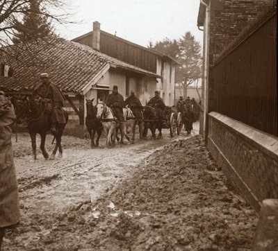 Gemonteerde Franse soldaten met artillerie, ca. 1914-ca. 1918 door Unbekannt