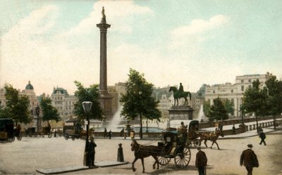 Nelsons Column en Trafalgar Square, Londen, 1906 door Unbekannt