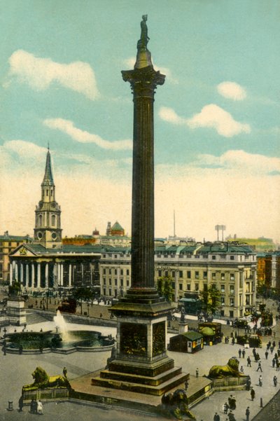 Nelsons Kolom en Trafalgar Square, Londen door Unbekannt