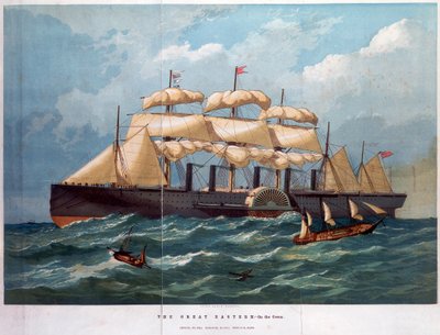 PSS Great Eastern op de oceaan, 1858 door Unbekannt