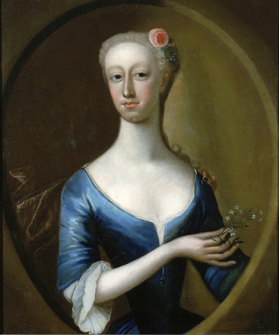 Portret van een dame, ca. 1740 door Unbekannt