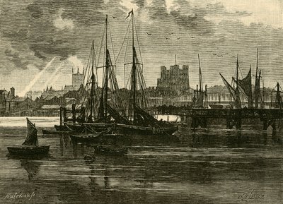 Rochester vanaf de Medway, 1898 door Unbekannt