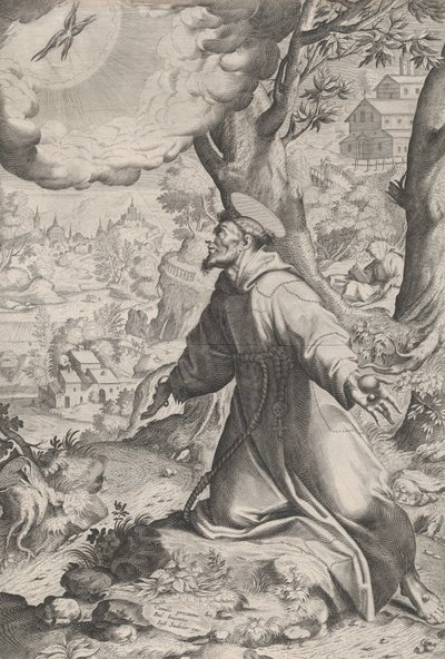 Sint Franciscus ontvangt de stigmata, 1590-1620 door Unbekannt