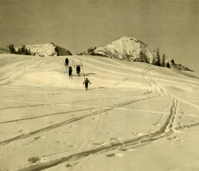 Skiën in de Totes Gebirge bergen, Oostenrijk, ca. 1935 door Unbekannt