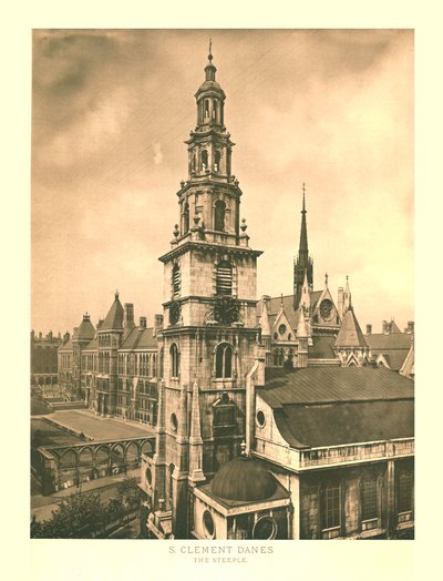 St Clement Danes, De Toren, midden-late 19e eeuw door Unbekannt