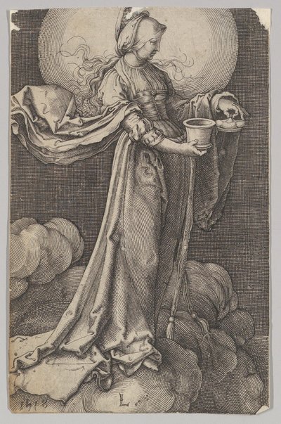 St. Maria Magdalena op de wolken (omgekeerde kopie) door Unbekannt