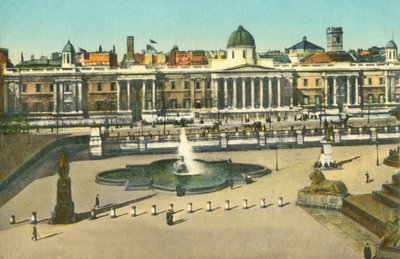 De National Gallery en Trafalgar Square, Londen, ca. 1910 door Unbekannt