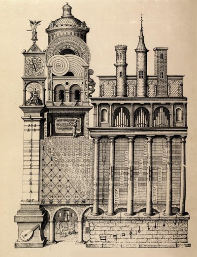 De Tempel van Muziek door Robert Fludd, 1617 door Unbekannt