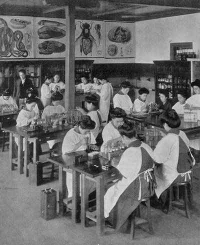 Het hoger onderwijs van vrouwen in Japan, 1910 door Unbekannt