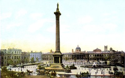 Trafalgar Square en Nelsons Kolom, Londen, 20e Eeuw door Unbekannt