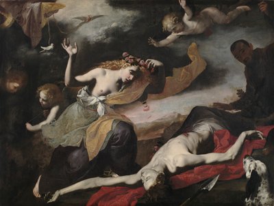 Venus ontdekt de dode Adonis, c. 1650 door Unbekannt