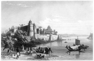 Uitzicht op Allahabad, met het fort, c1860 door Unbekannt