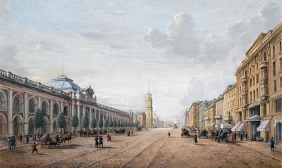 Uitzicht op de Nevsky Prospekt in Sint-Petersburg door Unbekannt