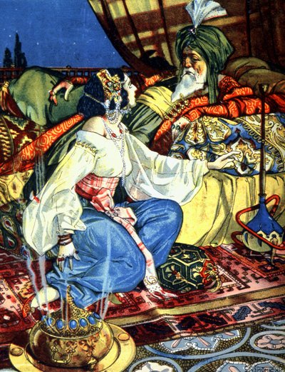 Scheherazade en de kalief, ca. 1920 door Unbekannter Künstler